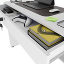 Ver imagem 4 de Mesa Escrivaninha 72cm com 1 Gaveta Chave e 1 Prateleira Prisma - Jm3:branco