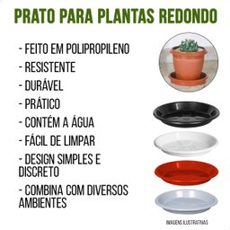 Kit 12 Pratos para Vaso Redondo Suporte para Planta 30,5x4cm - 3