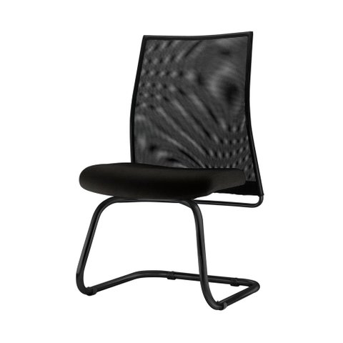 Cadeira Liss Assento Courino Base Fixa Preta - 54663