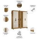 Ver imagem 3 de Guarda Roupa Casal 195cm Ripado Arlon M07 Freijó/off White - Mpozenato