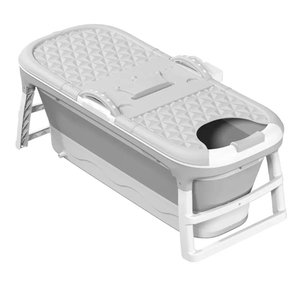 Banheira Ofurô Dobrável Portátil Adulto Cinza 117 cm 200 Litros Crioterapia VG+
