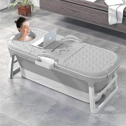 Banheira Ofurô Dobrável Portátil Adulto Cinza 117 cm 200 Litros Crioterapia VG+ - 2