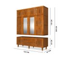 Ver imagem 4 de Guarda-roupa Chicago 4 Portas Castanho com Espelho