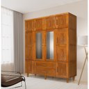 Ver imagem 1 de Guarda-roupa Chicago 4 Portas Castanho com Espelho