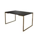 Ver imagem 3 de Mesa Jantar Industrial Retangular 137x90cm Preta Base Dourada com 4 Cadeiras Eames Eiffel Madeira Br