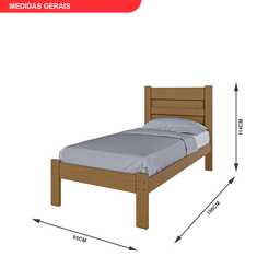 Cama Solteiro em Madeira Maciça - 2