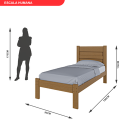 Cama Solteiro em Madeira Maciça - 4