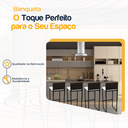 Ver imagem 3 de Kit 4 Bancos Quadrado Junco Argila para Bancada Alta Cozinha Área Gourmet Bistrô Piscina Bar