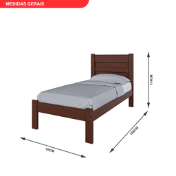 Cama Solteiro em Madeira Maciça - 2