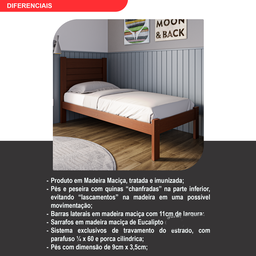 Cama Solteiro em Madeira Maciça - 3
