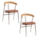 Ver imagem 1 de Cadeira Mesa Jantar Estofada Industrial Encosto Curvado 2 Un Cor:cinza com Preto