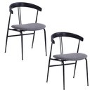 Ver imagem 7 de Cadeira Mesa Jantar Estofada Industrial Encosto Curvado 2 Un Cor:cinza com Preto