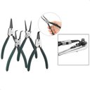 Ver imagem 1 de Alicate Extrator de Anéis Bico Curvo Reto Interno Externo 7 Polegadas Kit 4 Peças