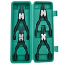 Ver imagem 3 de Alicate Extrator de Anéis Bico Curvo Reto Interno Externo 7 Polegadas Kit 4 Peças