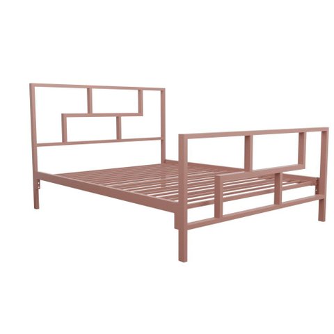 Cama de Ferro Metalon Queen Size Icamas Rosa Bebê