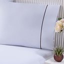 Ver imagem 1 de Jogo de Cama Lençol 100% Algodão Percal 150 Fios Casal Gran Moratta 3 Peças - Branco e Palha
