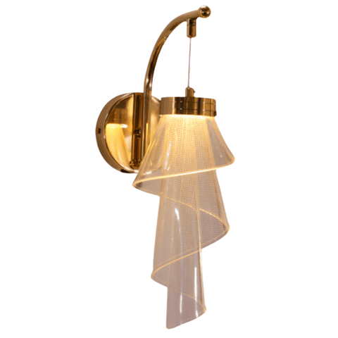 Arandela Florência Dourada 26cm Ip20 Led 8w 3 em 1 Bivolt