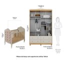 Ver imagem 3 de Quarto de Bebê com Berço 3 em 1 Gr e Capitonê Maya Provençal Yescasa