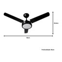 Ver imagem 4 de Ventilador de Teto Tron 130W 90cm 3 Pás Preto LED Ametista 220V