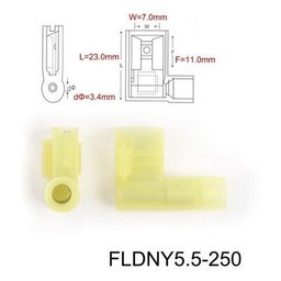 20un Kit Terminal Bandeira Total Isolado Amarelo 4 a 6mm - 2