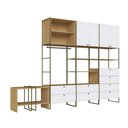 Ver imagem 2 de Guarda Roupa Closet 8 Gavetas C/ Mesa Apoio Lateral 100% Mdf Cor:savana com Branco
