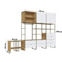 Ver imagem 3 de Guarda Roupa Closet 8 Gavetas C/ Mesa Apoio Lateral 100% Mdf Cor:savana com Branco