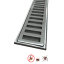 Ver imagem 1 de Grelha Pluvial 10x50 com Suporte e Tela Anti Insetos - Aluminio Fundido Escovado - Ficone Reis