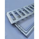 Ver mais imagens de Grelha Pluvial 10x50 com Suporte e Tela Anti Insetos - Aluminio Fundido Escovado - Ficone Reis