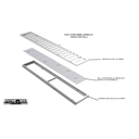 Ver imagem 3 de Grelha Pluvial 10x50 com Suporte e Tela Anti Insetos - Aluminio Fundido Escovado - Ficone Reis