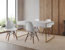 Ver imagem 1 de Conjunto Industrial Filadelfia 137x90 Ferro Dourado Tampo Branco 4 Cadeiras Branco