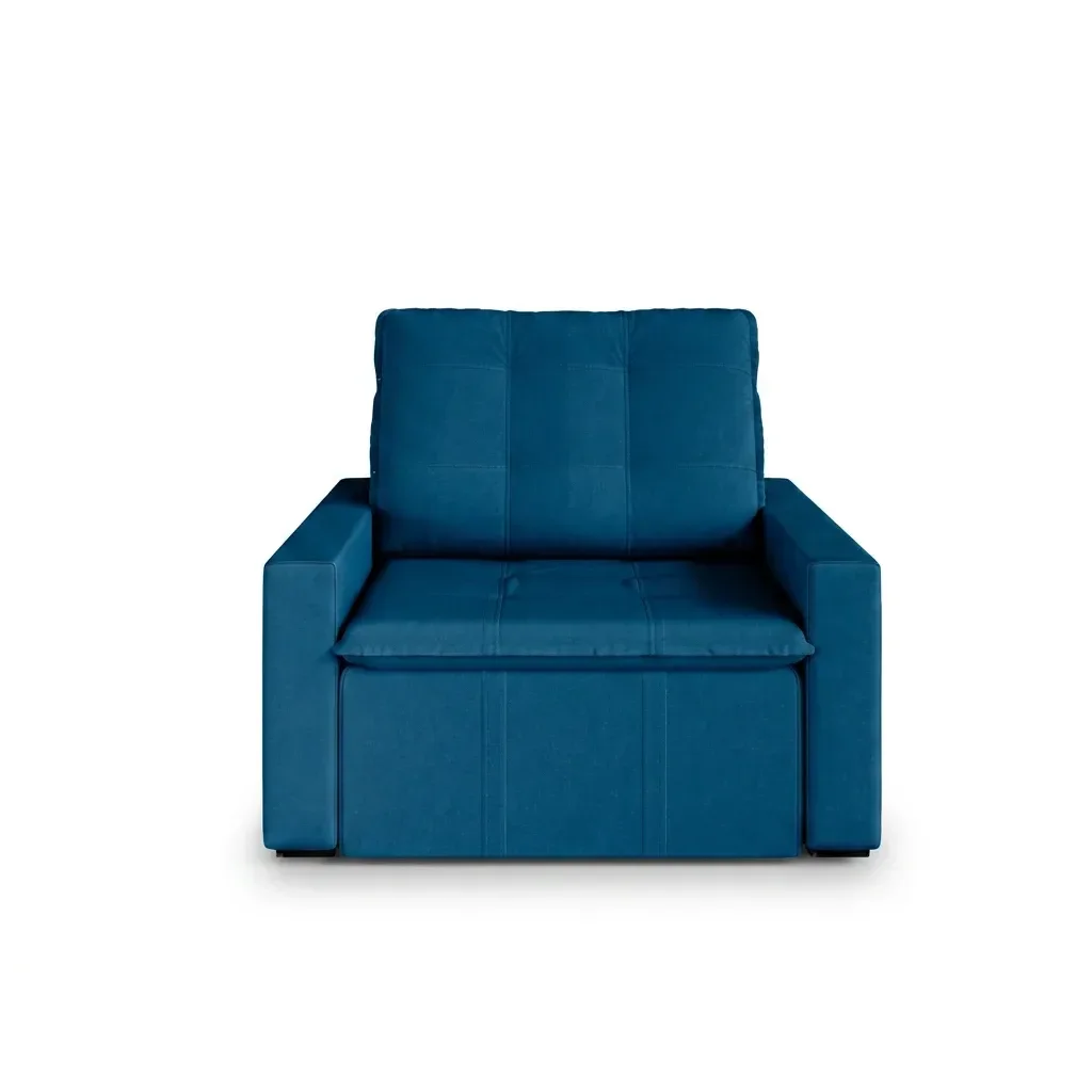 Ver imagem 3 de Poltrona Retrátil com Braço Reto Palmeira CabeCasa MadeiraOriginals Azul