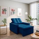 Ver imagem 1 de Poltrona Retrátil com Braço Reto Palmeira CabeCasa MadeiraOriginals Azul