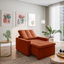 Ver imagem 1 de Poltrona Retrátil com Braço Reto Palmeira CabeCasa MadeiraOriginals Laranja Terracota
