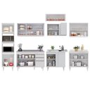 Ver imagem 5 de Armário de Cozinha Modulada de Canto 8 Peças CP03 Balcão com Pia Inox Branco - Lumil Lumil Móveis