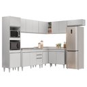 Ver imagem 1 de Armário de Cozinha Modulada de Canto 8 Peças CP03 Balcão com Pia Inox Branco - Lumil Lumil Móveis