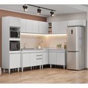 Ver imagem 2 de Armário de Cozinha Modulada de Canto 8 Peças CP03 Balcão com Pia Inox Branco - Lumil Lumil Móveis