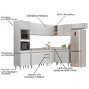 Ver imagem 3 de Armário de Cozinha Modulada de Canto 8 Peças CP03 Balcão com Pia Inox Branco - Lumil Lumil Móveis