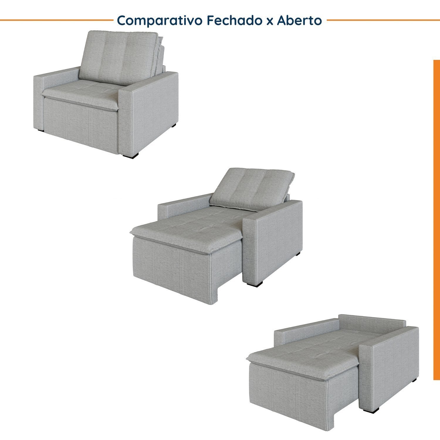 Poltrona Retrátil com Braço Reto Palmeira Cabecasa Madeiramadeira - 4