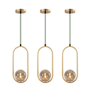 Ver imagem 1 de Kit 3 Luminária Pendente Jabuticaba Globo Cor Dourado Inl78