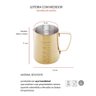 Leiteira Chaleira Bule Dourado Inox Medidor Cafeteria 600ml - 3
