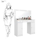 Ver mais imagens de Penteadeira Camarim Makeup com Led e 3 Gaveta 2 Portas 108x134cm-branca-edecasamoveis
