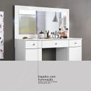 Ver imagem 4 de Penteadeira Camarim Makeup com Led e 3 Gaveta 2 Portas 108x134cm-branca-edecasamoveis