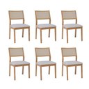 Ver imagem 1 de Kit 6 Cadeiras para Sala de Jantar Estofadas Oiti Cinza/Madeira