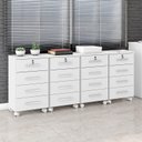 Ver imagem 5 de Kit 4 Gaveteiros para Escritório Gávea com Chave Branco Fosco – Móveis Leão