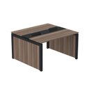 Ver imagem 1 de Estação de Trabalho Mesa Plataforma Escritório Dupla para 2 Pessoas com Caixa de Tomada Pé Painel Marrom/Walnut/Preto