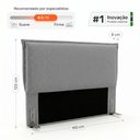 Ver imagem 3 de Cabeceira para Cama Box Casal Padrão Virella 140cm Moderna com Frame Linho Cinza - Desk Design