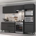 Ver imagem 3 de Armário de Cozinha Compacta 252cm Veneza Multimóveis V3693 Preto