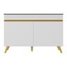 Balcão Cozinha Gabinete Pia 120cm 2 Portas Veneza Multimóveis V3738 Branco/dourado - 3