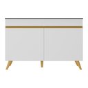 Ver imagem 3 de Balcão Cozinha Gabinete Pia 120cm 2 Portas Veneza Multimóveis V3738 Branco/dourado