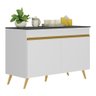 Balcão Cozinha Gabinete Pia 120cm 2 Portas Veneza Multimóveis V3738 Branco/dourado - 2